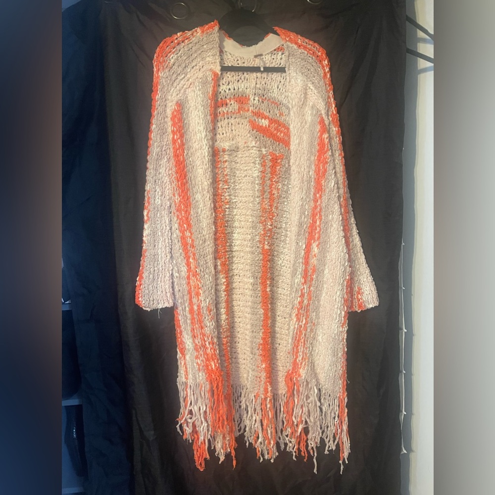 Free people fringe cardigan
